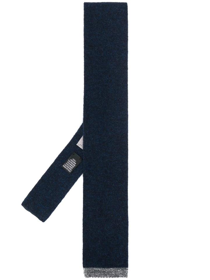 Canali Square-tip Cashmere Tie - Blue