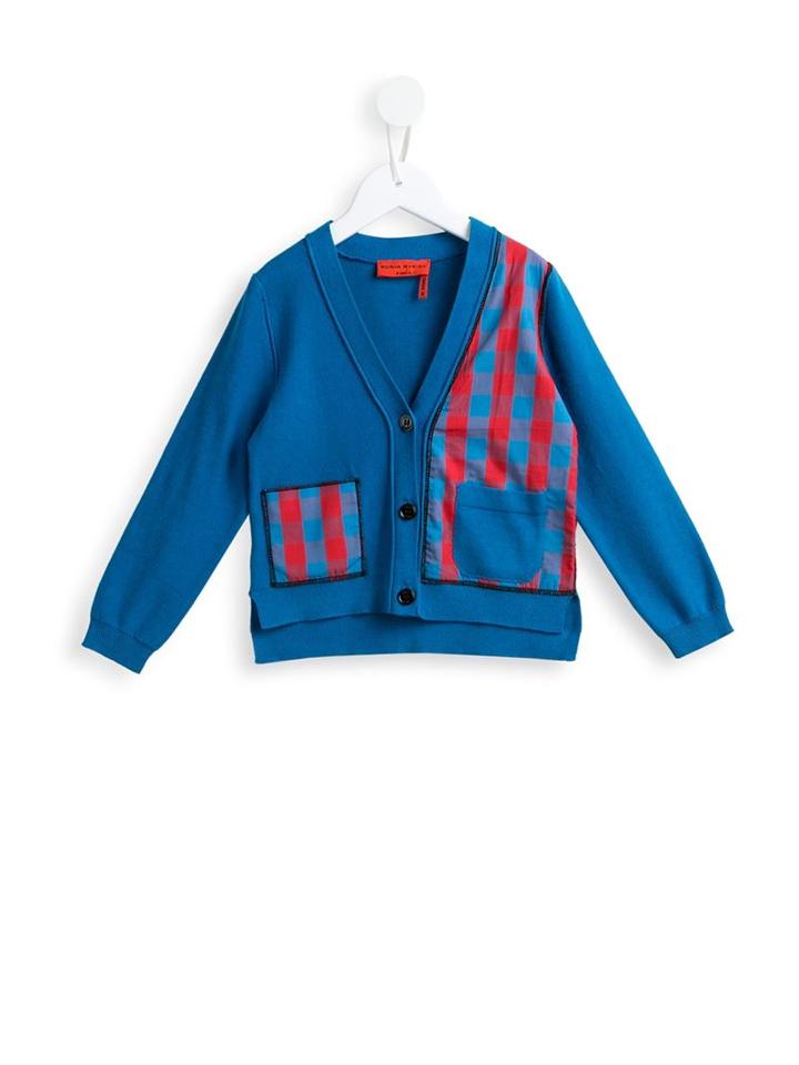 Rykiel Enfant Check Panel Cardigan