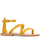 K. Jacques Cross Strap Sandals - Yellow & Orange