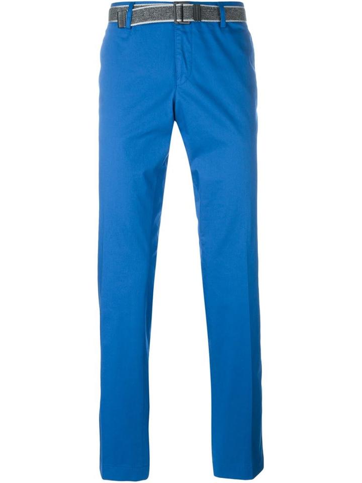 Boss Hugo Boss Tailored Trousers, Men's, Size: 50, Blue, Cotton/spandex/elastane
