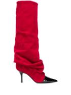 Marc Ellis Draped Mid-calf Length Boots - Red