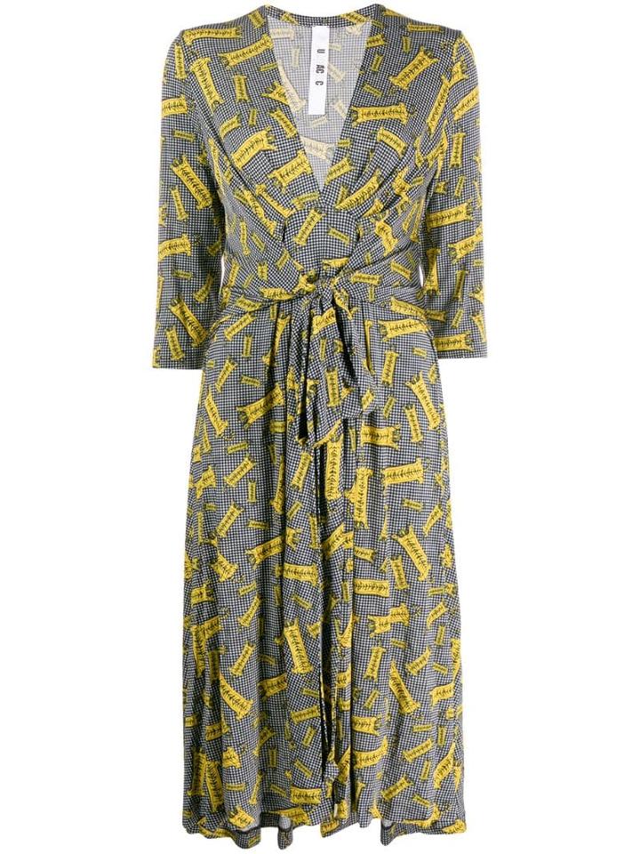 Ultràchic Printed Midi Dress - Black