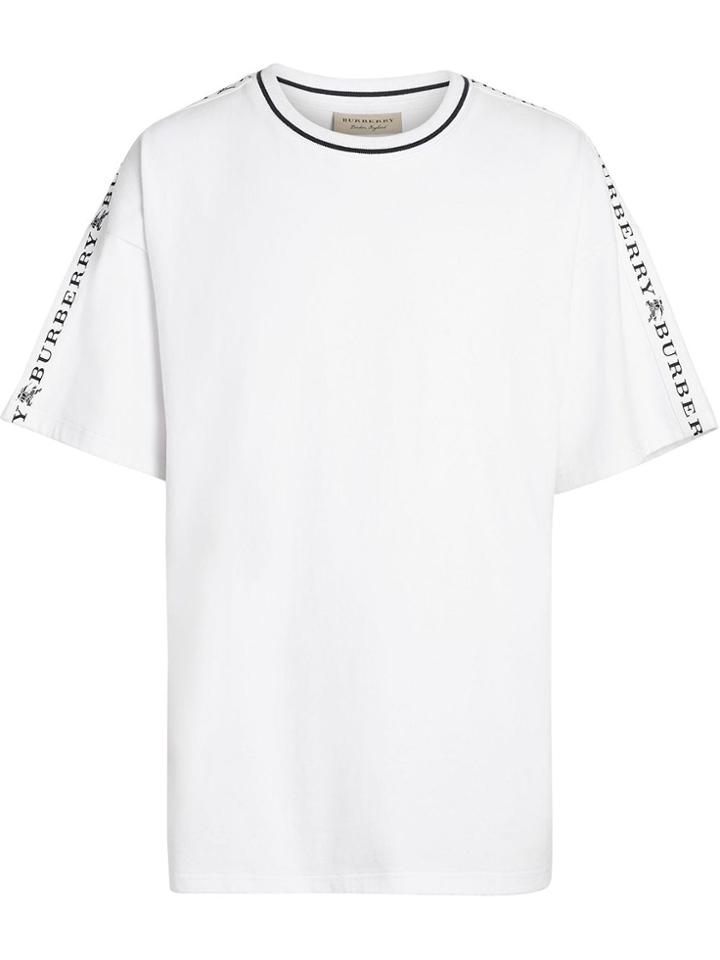 Burberry Tape Detail Cotton T-shirt - White