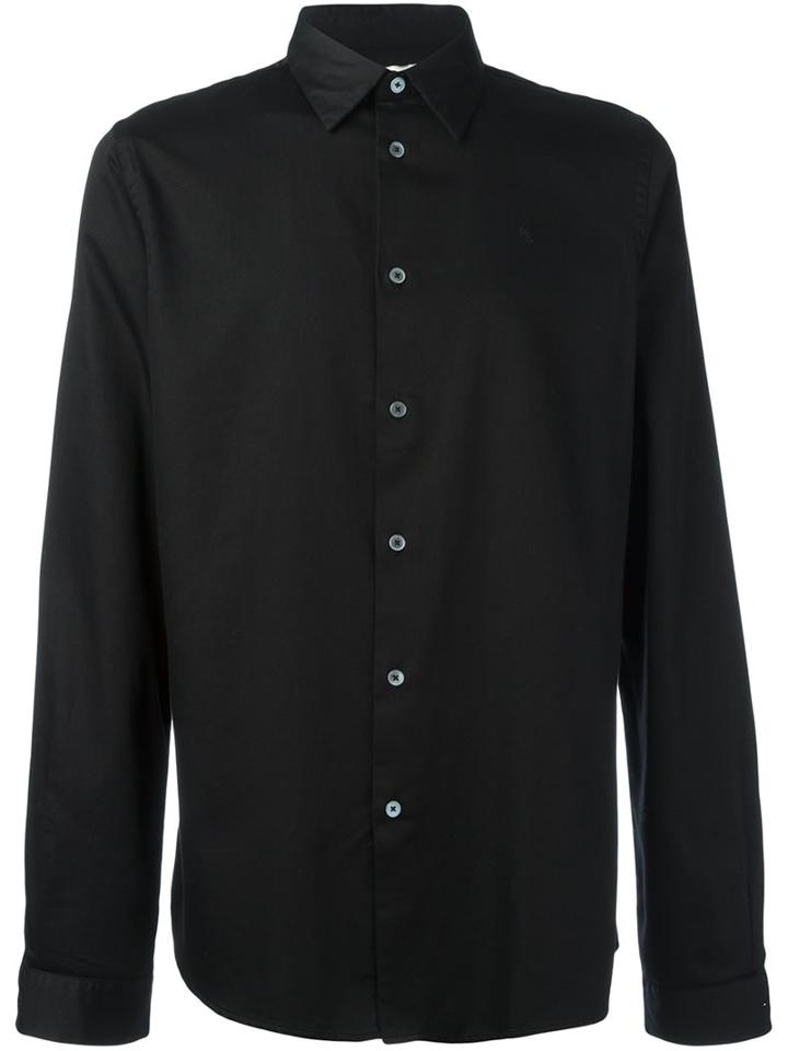 Ps By Paul Smith Classic Button Down Shirt, Men's, Size: Medium, Black, Cotton