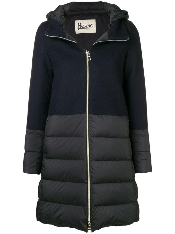 Herno Knit Upper Padded Jacket - Blue