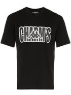 Charm's Logo Printed Crew Neck Cotton T-shirt - Black