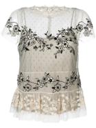 Red Valentino Lace Insert Sheer Blouse - White