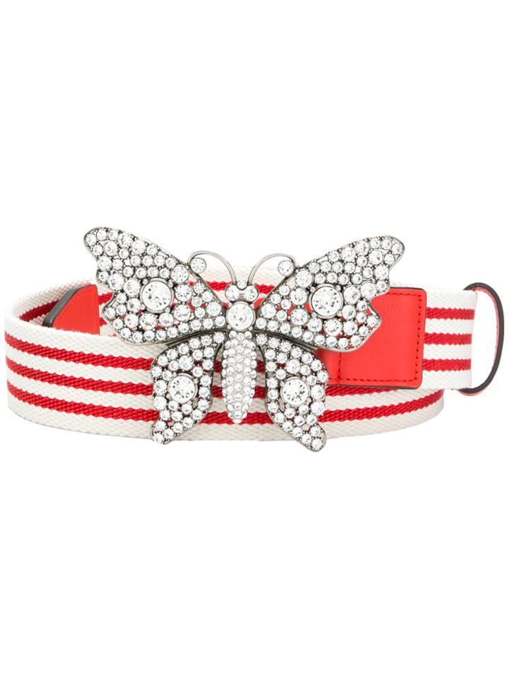 Gucci Striped Butterfly Belt - Red