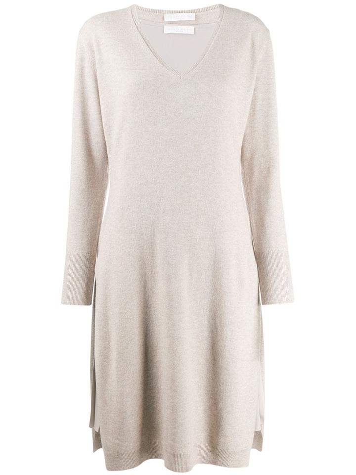 Fabiana Filippi V-neck Sweatshirt Dress - Neutrals