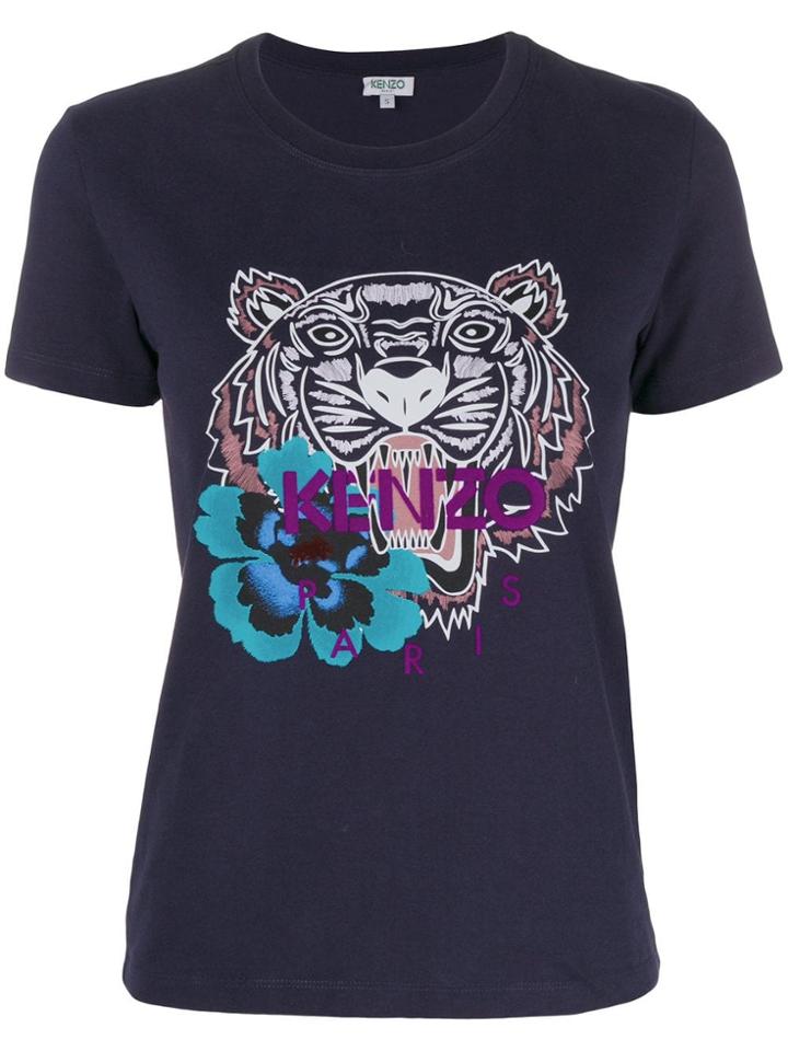 Kenzo Indonesian Flower Tiger T-shirt - Blue