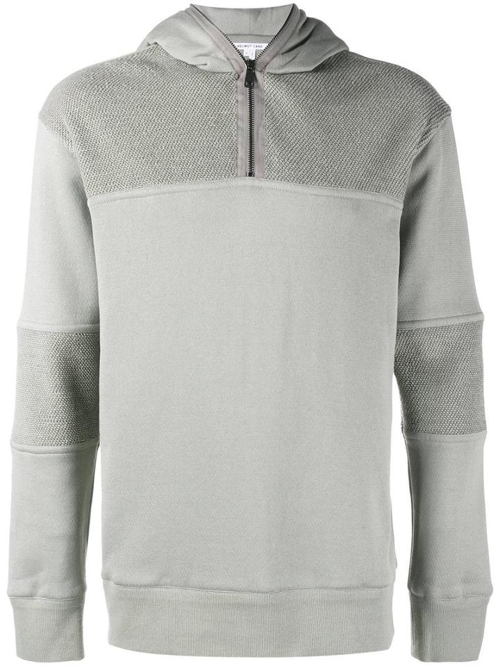 Helmut Lang Panelled Hooded Sweatshirt, Men's, Size: Small, Grey, Cotton
