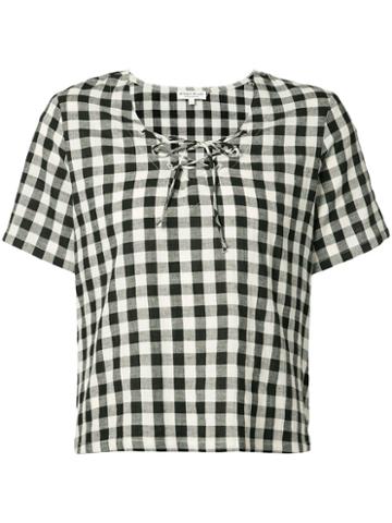 The Lady And The Sailor - Check Blouse - Women - Cotton/linen/flax - Ii, Black, Cotton/linen/flax