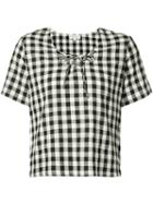 The Lady And The Sailor - Check Blouse - Women - Cotton/linen/flax - Ii, Black, Cotton/linen/flax