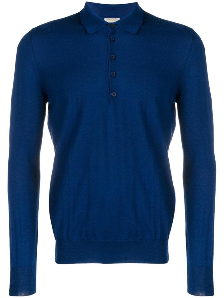 Bottega Veneta Merino Polo Sweater - Blue