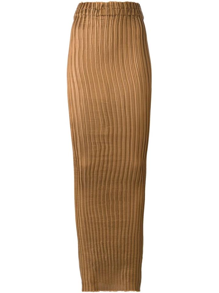 Iris Van Herpen Pleated Sleek Skirt, Women's, Size: 38, Brown, Polyester