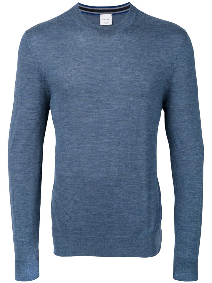 Paul Smith Fitted Knitted Sweater - Blue