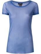 Avant Toi Round-neck Tulle T-shirt - Blue