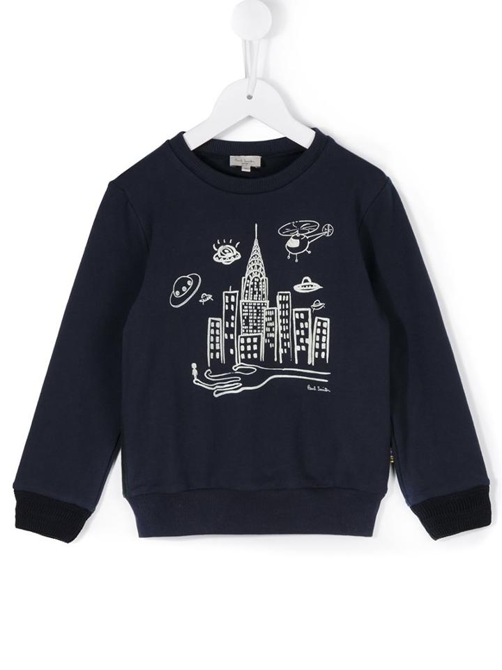 Paul Smith Junior City Print Sweatshirt, Boy's, Size: 10 Yrs, Blue
