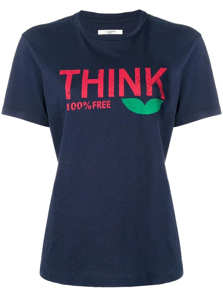 Isabel Marant Étoile Think Slogan T-shirt - Blue