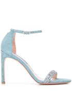 Stuart Weitzman Nudist Crystal-embellished Sandals - Blue