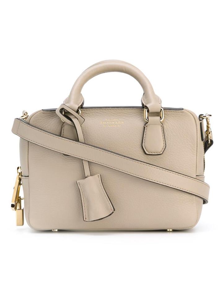 Smythson Small Structured Tote, Women's, Grey