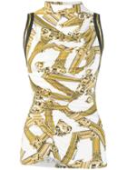 Versace Jeans Baroque Print Tank Top - White