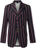 Vivienne Westwood Man Striped Blazer, Men's, Size: 50, Blue, Cotton/polyamide/spandex/elastane
