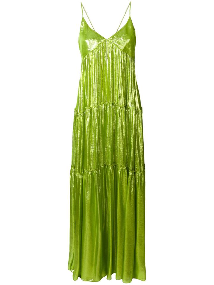 Daizy Shely Lamé Maxi Dress - Green
