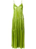 Daizy Shely Lamé Maxi Dress - Green