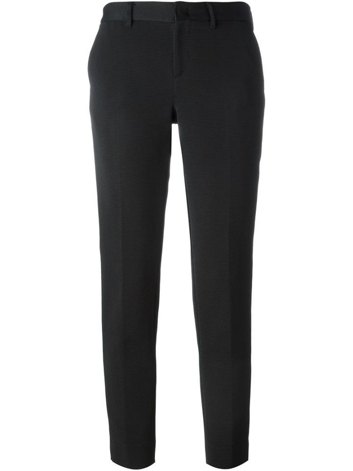 Pt01 Ribbed Skinny Trousers, Women's, Size: 44, Black, Viscose/polyamide