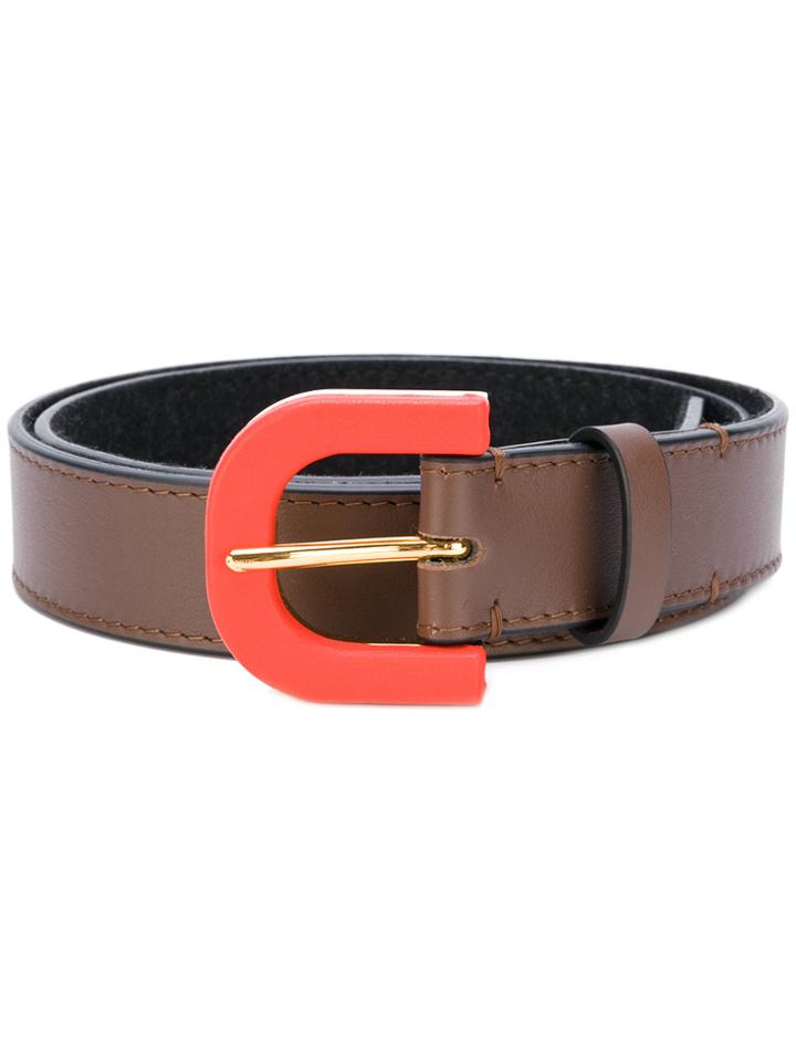 Marni Contrasting Buckle Belt - Brown
