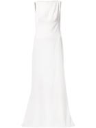 Tadashi Shoji Back Embroidered Gown - White