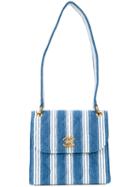 Chanel Vintage Striped Shoulder Bag, Women's, Blue