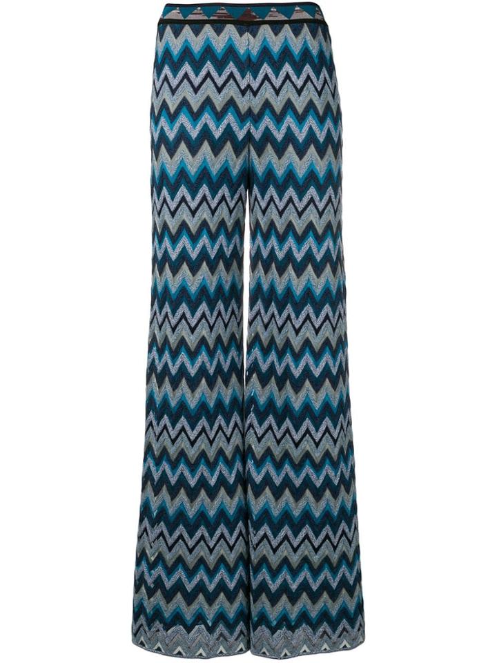 Missoni Zig Zag Flared Trousers - Blue