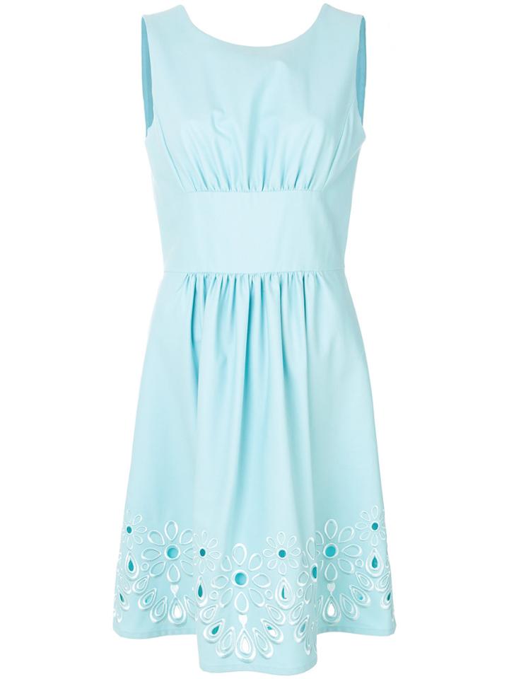 Boutique Moschino Floral Embroidered Dress - Blue