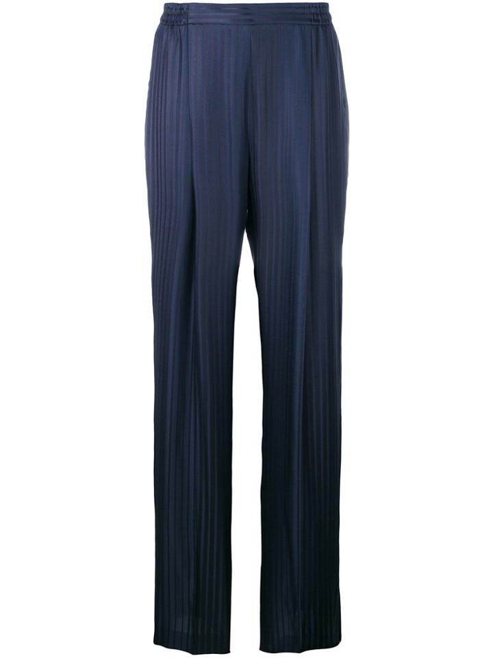 Stella Mccartney Plissé Wide-leg Trousers - Blue