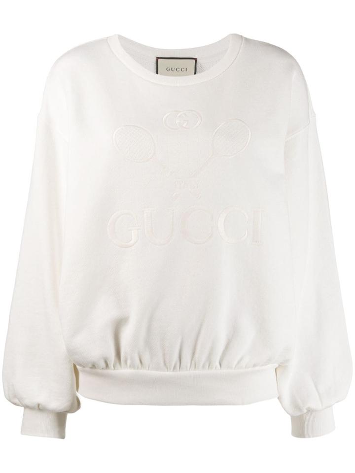 Gucci Oversize Sweatshirt With Gucci Tennis - White