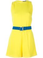 Dsquared2 Belted Playsuit, Women's, Size: Xxs, Yellow/orange, Viscose/calf Leather/cotton