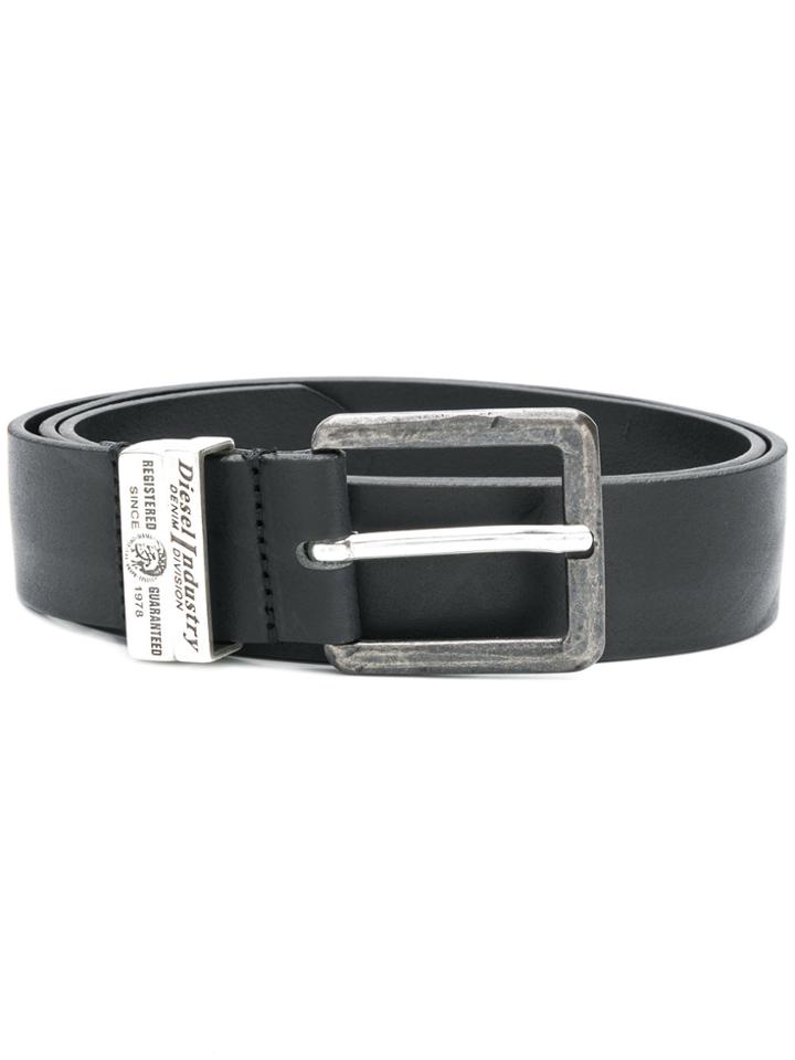 Diesel Engraved Logo Belt - Black
