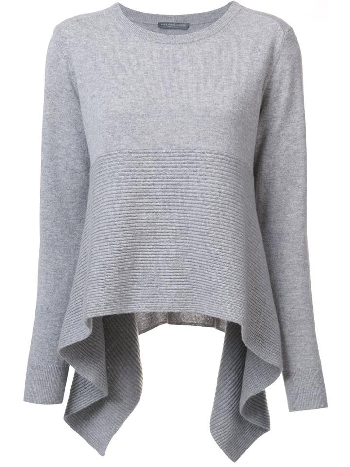 Alexander Mcqueen High Low Jumper, Women's, Size: Xs, Grey, Cashmere