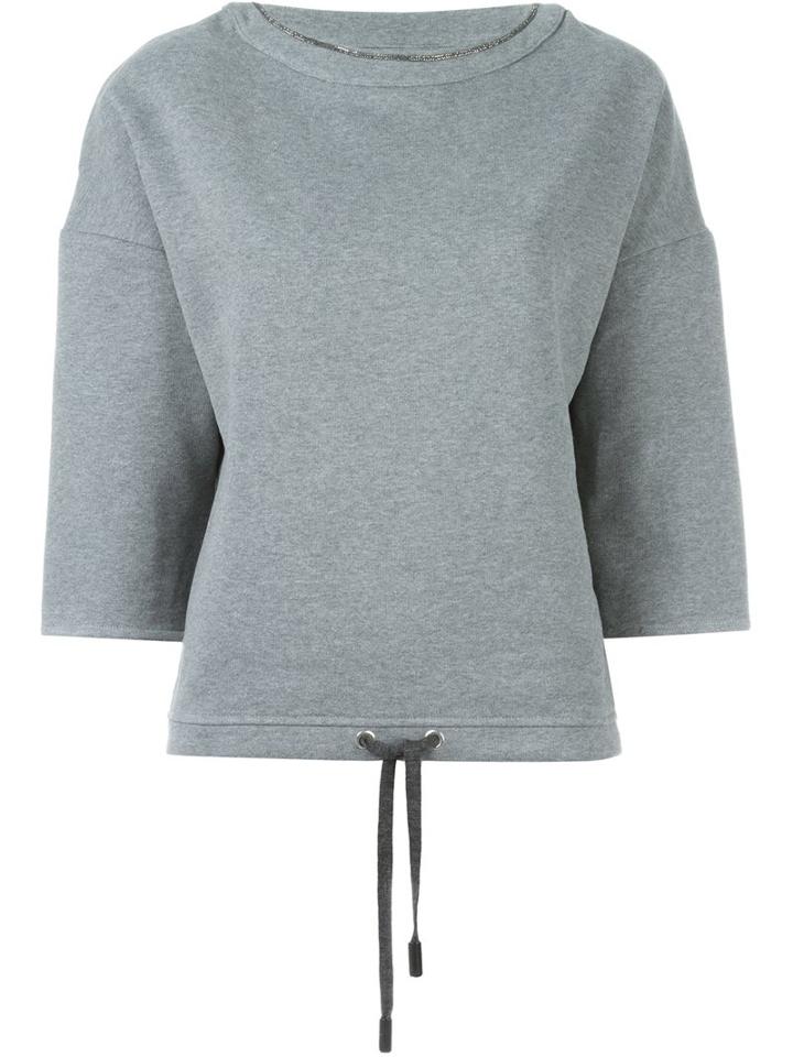 Eleventy Embellished Neckline Sweatshirt