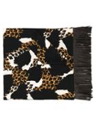 Yves Saint Laurent Vintage Animal Print Scarf, Women's, Brown