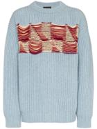 Calvin Klein 205w39nyc Embroidered Front Wool Jumper - Blue