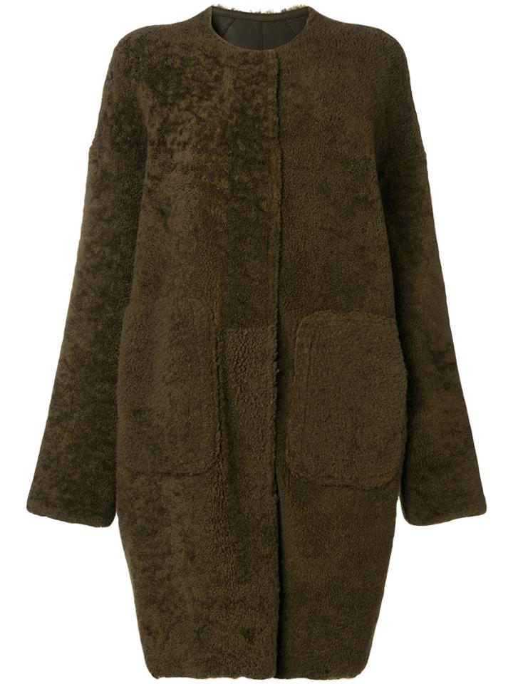 Yves Salomon Meteo Curly Coat - Green