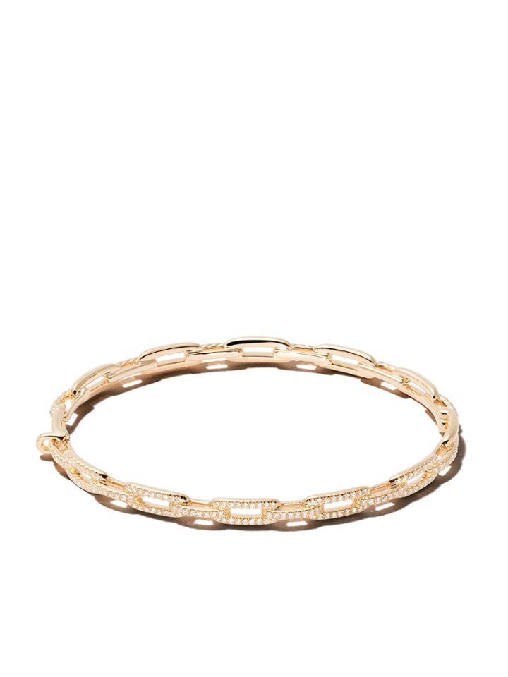 David Yurman 18kt Yellow Gold Stax Diamond Chain Link Bracelet - 88adi