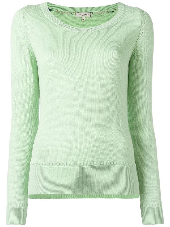 Etro Round Neck Jumper, Women's, Size: 42, Green, Cotton/cashmere