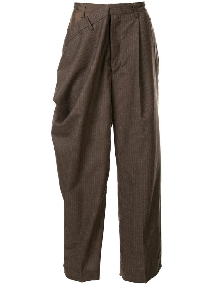 Hed Mayner Draped Side Trousers - Brown