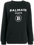 Balmain Flocked Logo Sweatshirt - Black