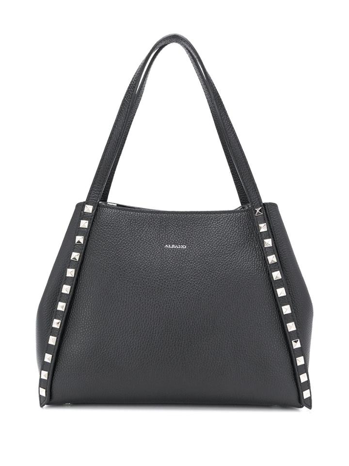 Albano Small Studded Tote - Black