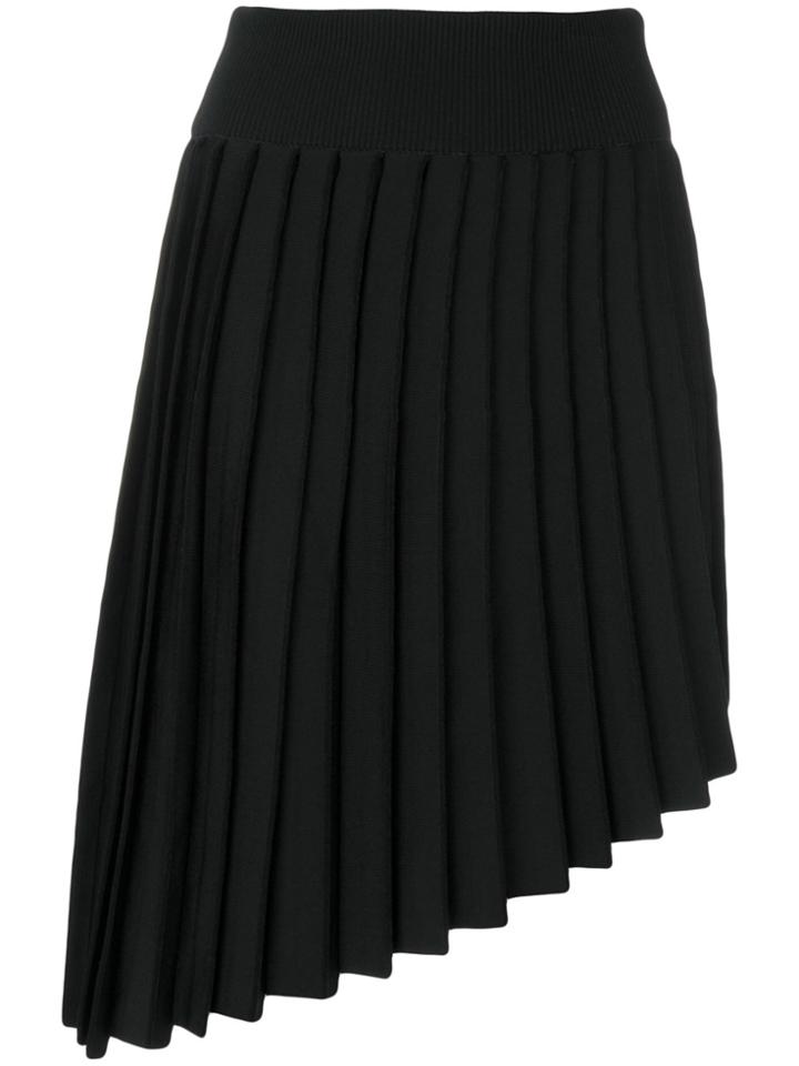 Balmain Pleated Asymmetric Mini Skirt - Black